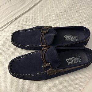 Salvatore Ferragamo Dark Blue Loafers